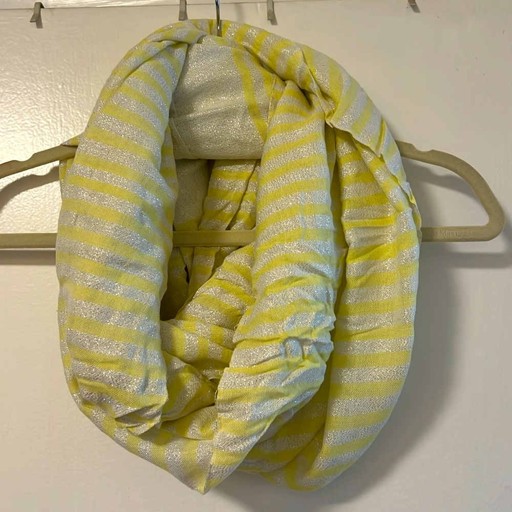 Yellow and silver Infiniti scarf from Anthropologie